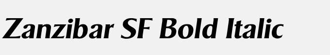 Zanzibar SF Bold Italic