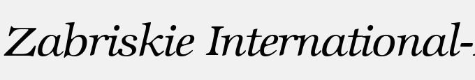 Zabriskie International-Regular Italic