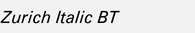 Zurich Italic BT