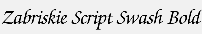 Zabriskie Script Swash-Bold Italic