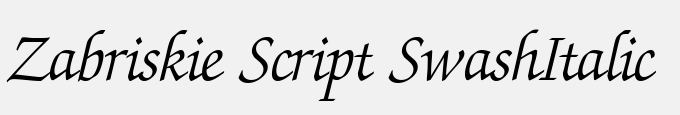 Zabriskie Script Swash-Italic