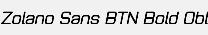 Zolano Sans BTN Bold Oblique