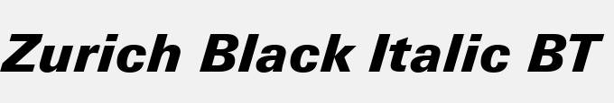 Zurich Black Italic BT