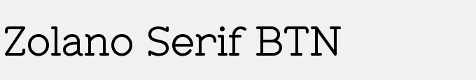 Zolano Serif BTN