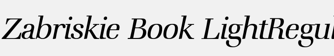 Zabriskie Book Light-Regular Italic