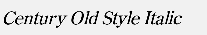 Century Old Style Italic