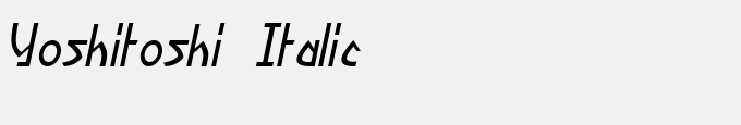 Yoshitoshi Italic