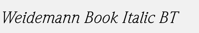Weidemann Book Italic BT