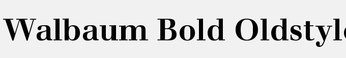 Walbaum Bold Oldstyle Figures