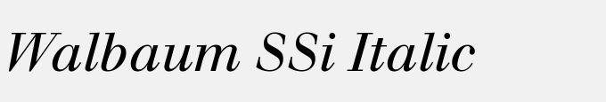 Walbaum SSi Italic