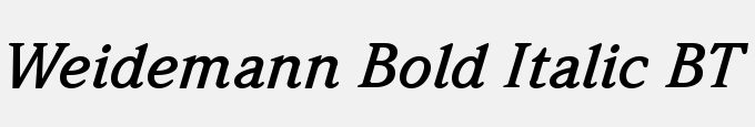 Weidemann Bold Italic BT