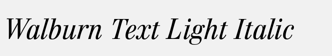 Walburn Text Light Italic