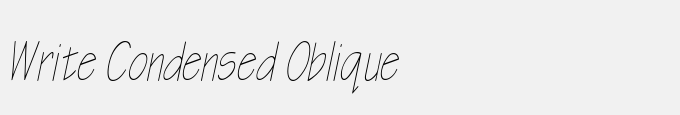 Write Condensed Oblique