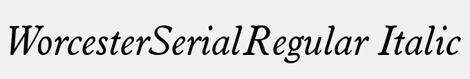 Worcester-Serial-Regular Italic