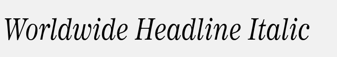 Worldwide Headline Italic