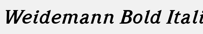 Weidemann Bold Italic