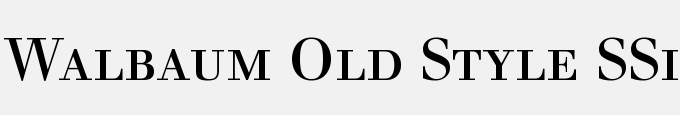 Walbaum Old Style SSi Small Caps