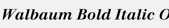 Walbaum Bold Italic Oldstyle Figures
