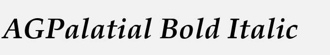 AGPalatial Bold Italic