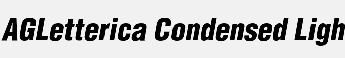 AGLetterica Condensed Light Bold Oblique