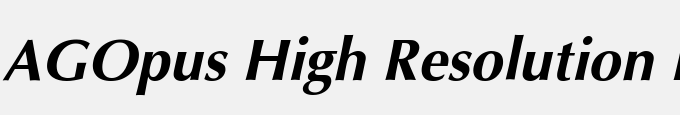 AGOpus High Resolution Bold Oblique