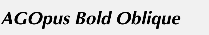 AGOpus Bold Oblique