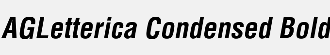 AG Letterica Condensed Bold Oblique