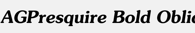 AGPresquire Bold Oblique