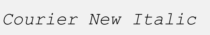 Courier New Italic