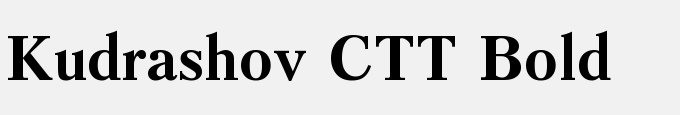 Kudrashov CTT Bold