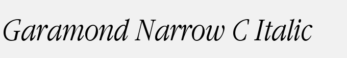 Garamond Narrow C Italic