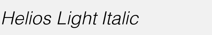 Helios Light Italic