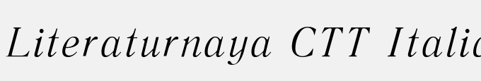 Literaturnaya CTT Italic