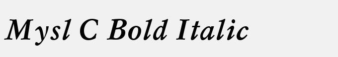 Mysl C Bold Italic