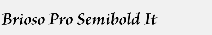 Brioso Pro Semibold Italic