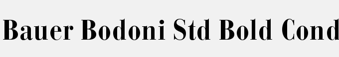 Bauer Bodoni Std Bold Cond