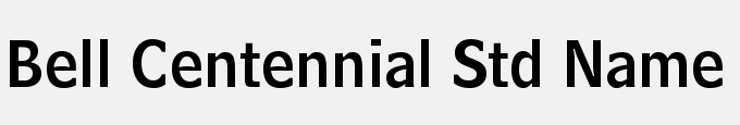 Bell Centennial Std Name & Number