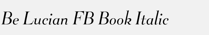 Be Lucian FB Book Italic