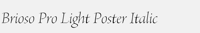 Brioso Pro Light Poster Italic