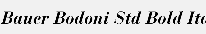 Bauer Bodoni Std Bold Italic