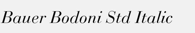 Bauer Bodoni Std Italic