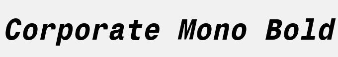 Corporate Mono Bold Oblique