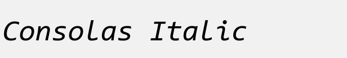 Consolas Italic