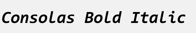 Consolas Bold Italic