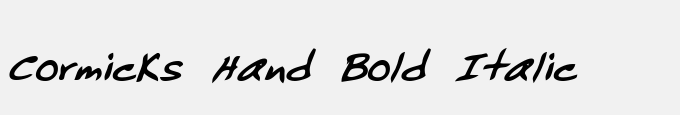 Cormicks Hand Bold Italic