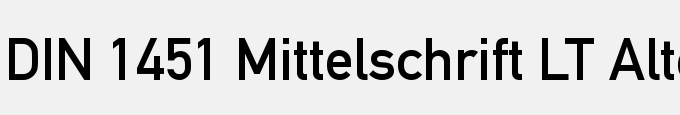 DIN 1451 Mittelschrift LT Alternate