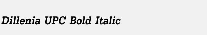 Dillenia UPC Bold Italic