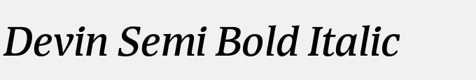 Devin Semi Bold Italic