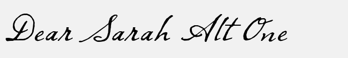 Dear Sarah Alt One