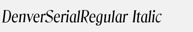 Denver-Serial-Regular Italic